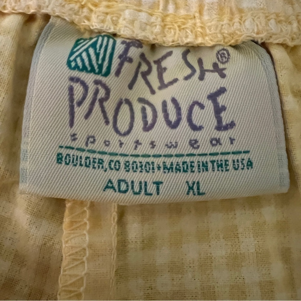 Fresh Produce set: yellow sleeveless shirt, Sz L. Yellow gingham pants, Sz XL. - Picture 10 of 13